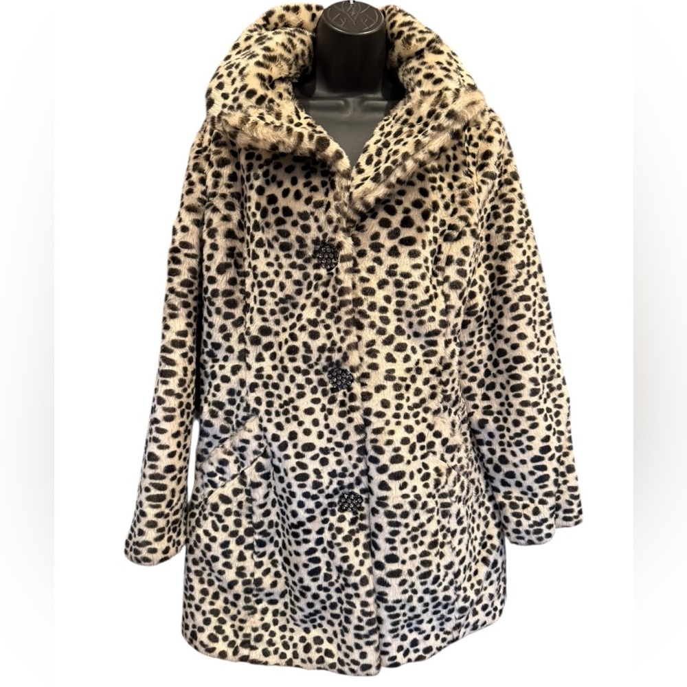 Animal Print Mobwife Faux Fur Mid Length Women’s Teddy Jacket Fur Coat East 5th
